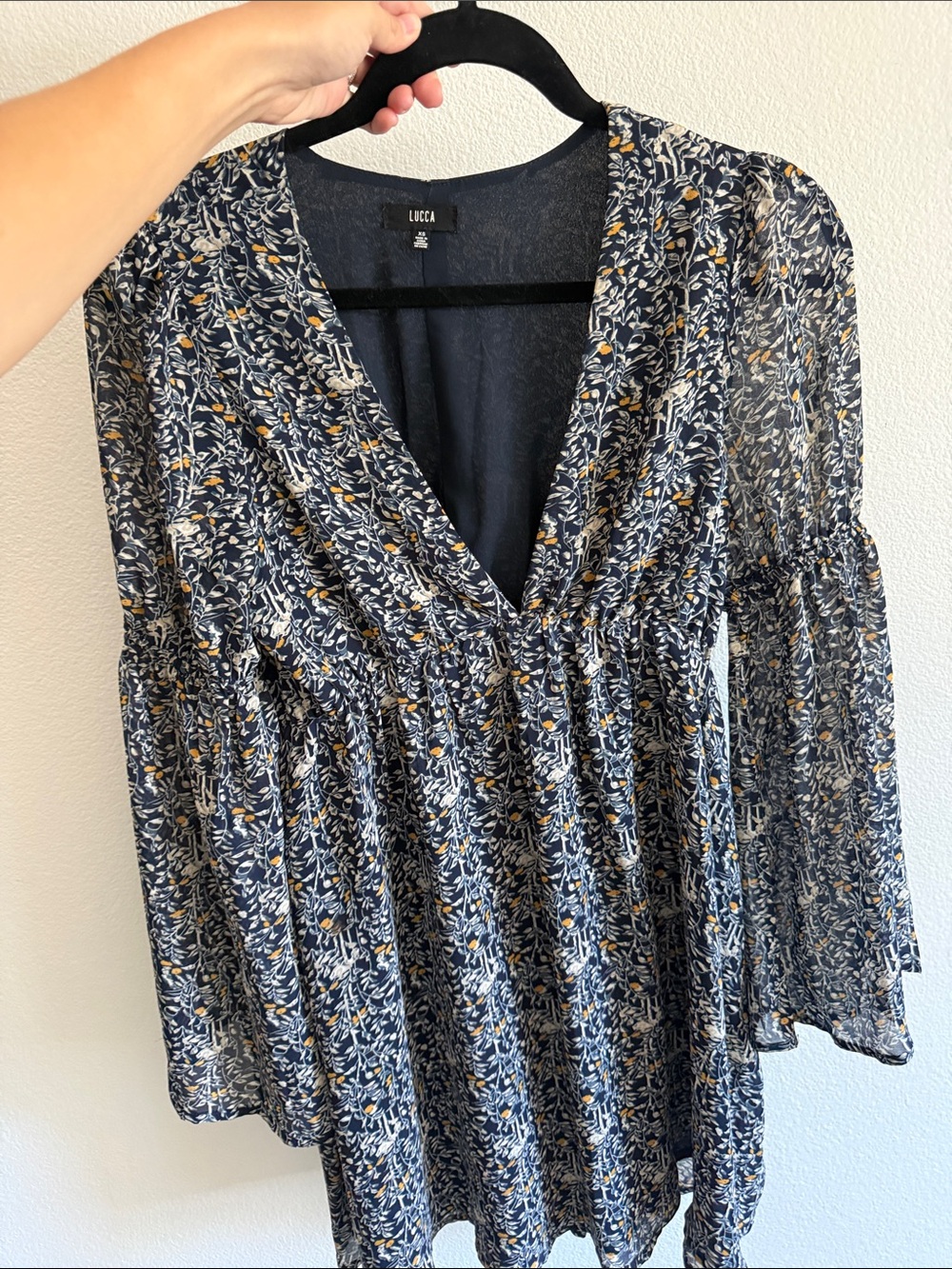 Lucea Navy Floral V-Neck Tunic Top